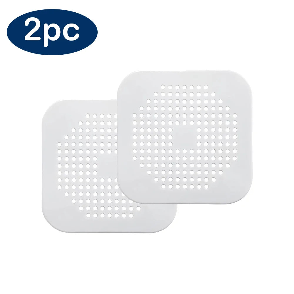 Silicone Shower Drain Hair Catcher - Flat Strainer Cover for Bath, Shower and Kitchen Sink