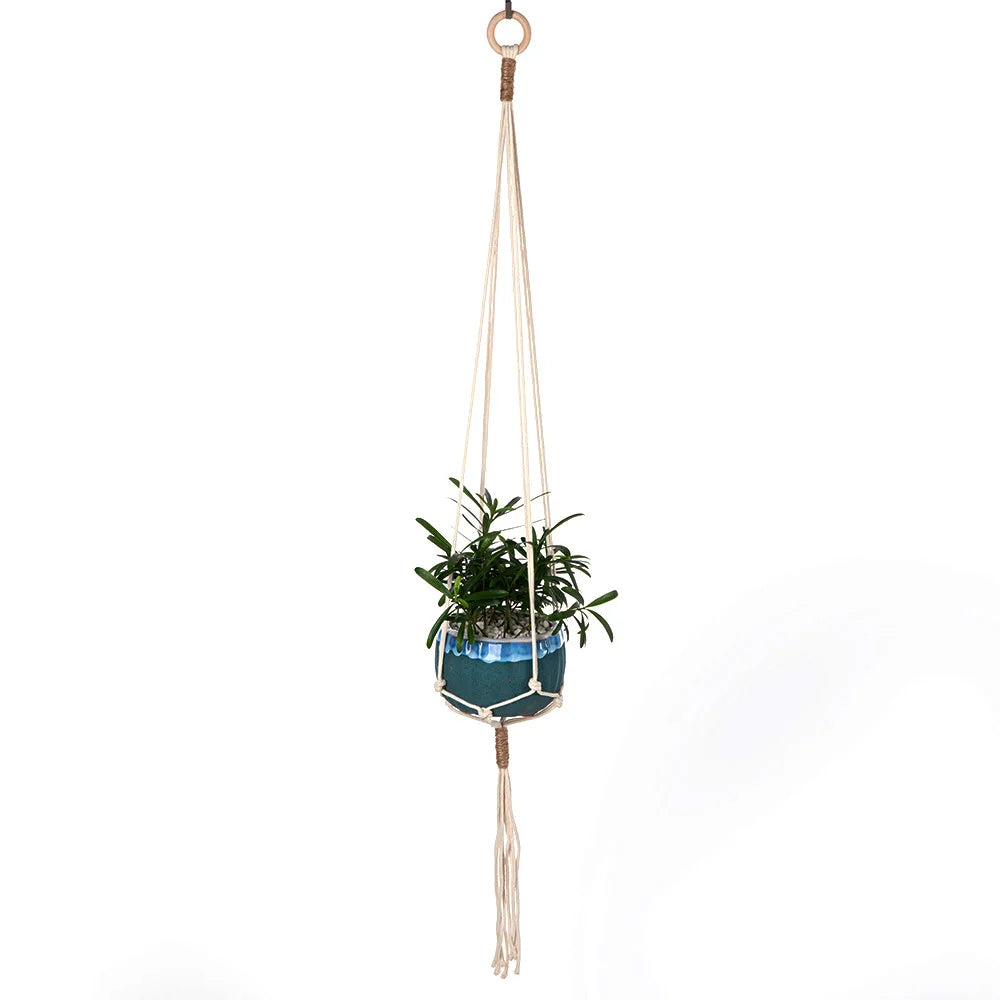 Macrame Plant Hanger - Woven Cotton Rope Planter Holder in 14 Boho Styles