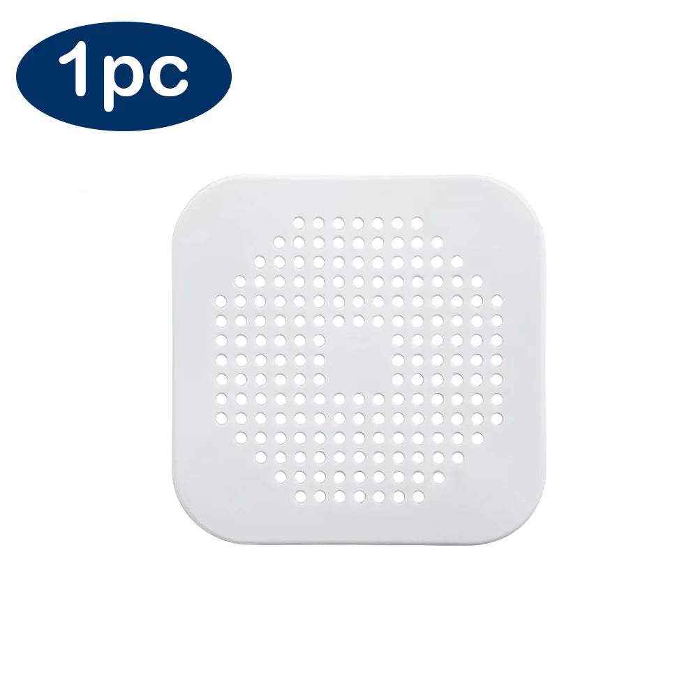 Silicone Shower Drain Hair Catcher - Flat Strainer Cover for Bath, Shower and Kitchen Sink
