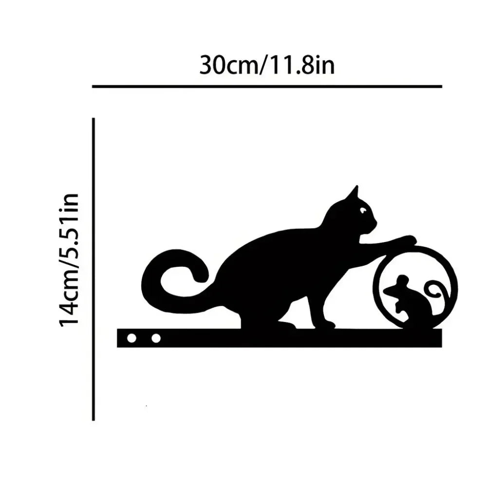 Cat Garden Stakes - Metal Silhouette Lawn Ornaments for Patios, Beds and Borders