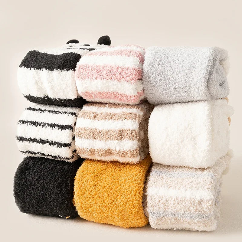 Womens Thigh High Fuzzy Socks - Cozy Soft Warm Pair in EU 34-39