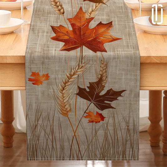 Autumn Maple Leaf Table Runner - Polyester Harvest Runner in Three Lengths