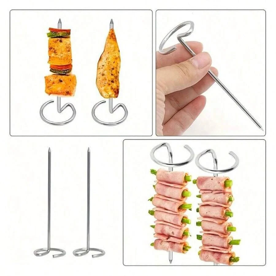 Stainless Steel Kabob Skewers - Reusable BBQ Kebab Sticks, 10/20/30 Pack