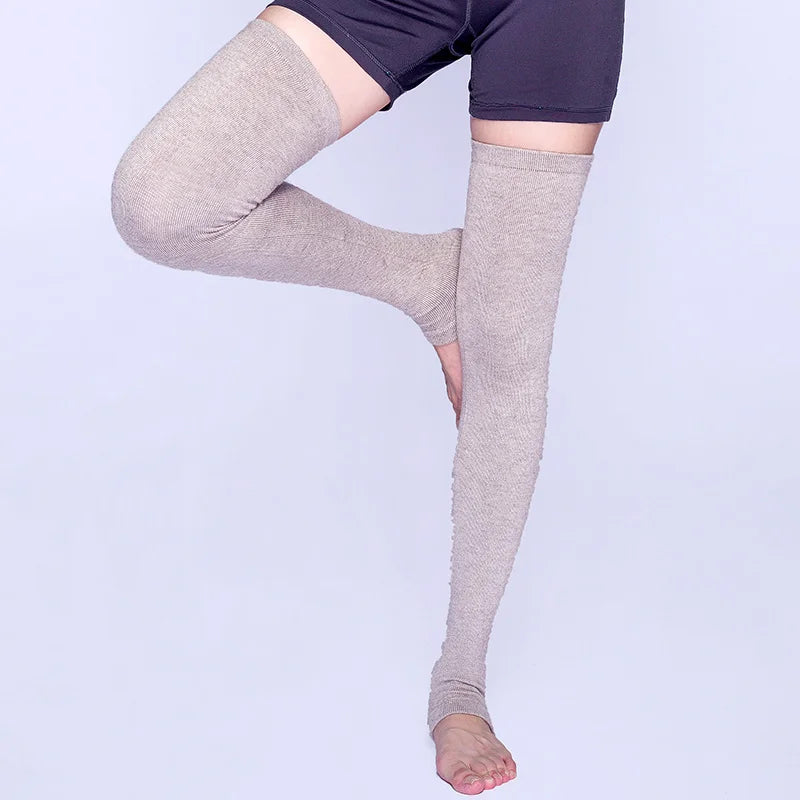 Wool Cashmere Leg Warmers - Thermal Knitted Thigh Highs in 12 Colours