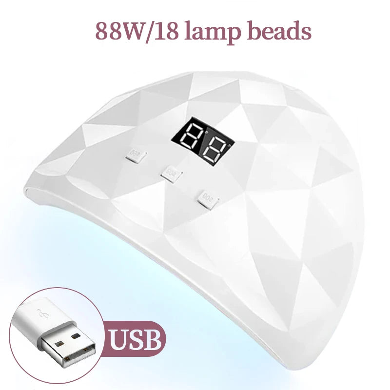 Nail Dryer Lamp - USB Type-C Gel Polish Curing Light for Home Manicures