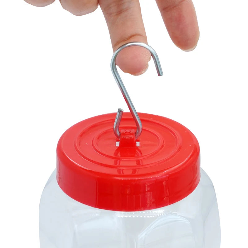 Hummingbird Feeder - Hanging Nectar Bottle with Flower Feeding Ports and Metal Hook