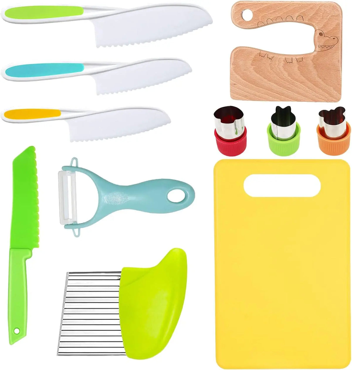 Montessori Kitchen Tools - 11, 13 or 17 Piece Real Cooking Set for Kids