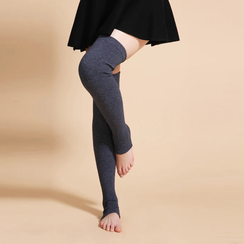 Wool Cashmere Leg Warmers - Thermal Knitted Thigh Highs in 12 Colours