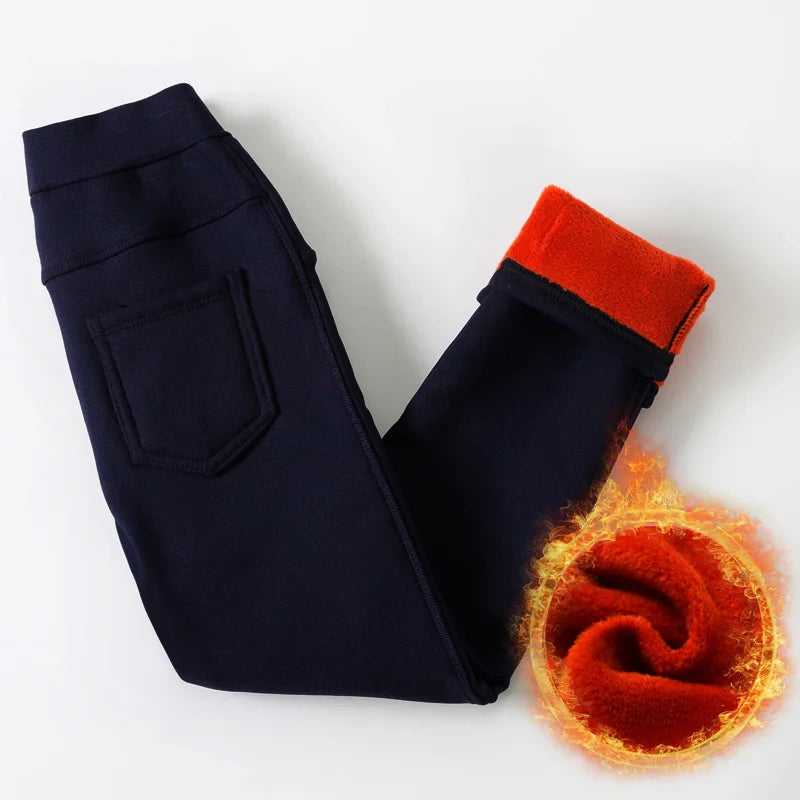 Winter Baby Girls Leggings - Velvet Fleece Lined Warm Pants, Sizes 3T-12