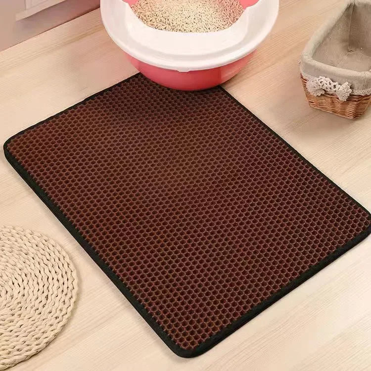 Double Layer Cat Litter Mat - Waterproof Non-Slip Trapping Mat, Washable