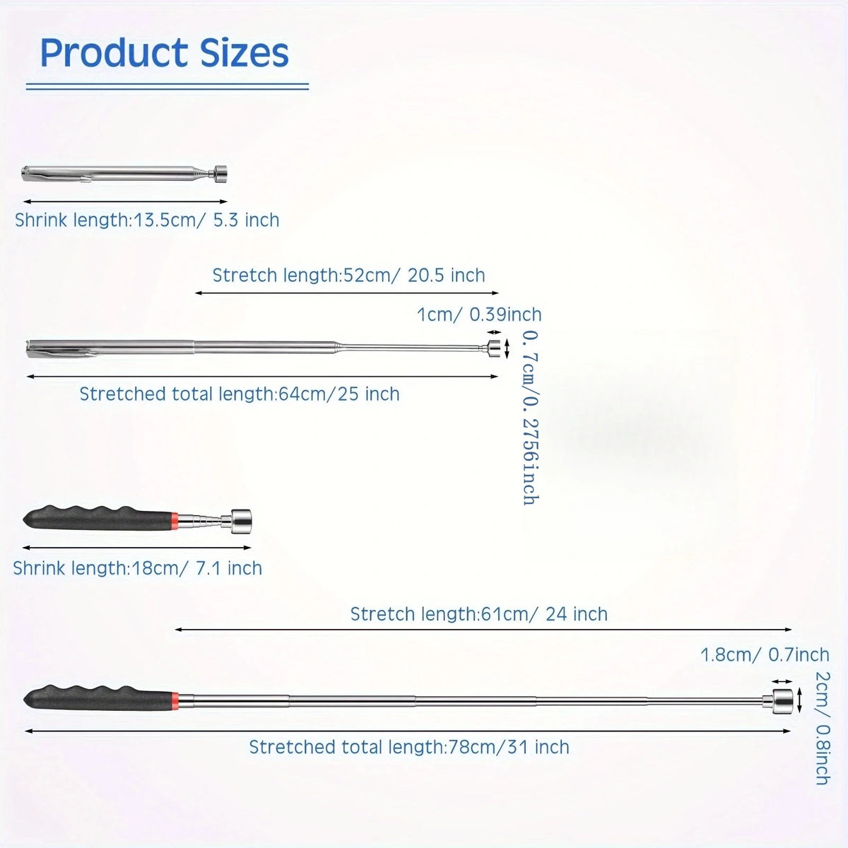 Telescoping Magnetic Pickup Tool - Extendable Pen Magnet for Dropped Screws
