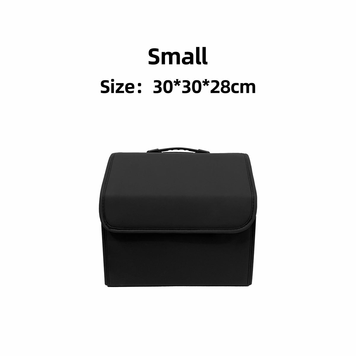 Collapsible Car Boot Organiser - PU Leather Trunk Storage Box with Removable Lid