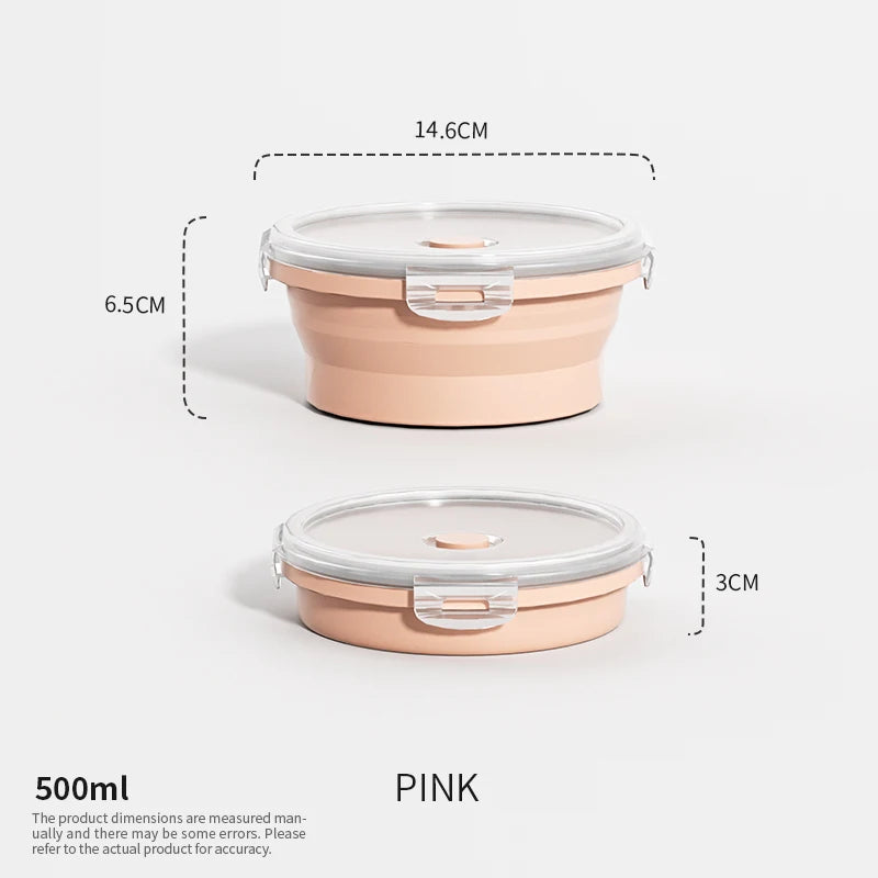 Collapsible Silicone Food Storage Containers - Leakproof Lunch Bowls for Meal Prep