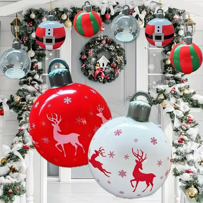 Inflatable Christmas Ball - 40cm PVC Outdoor Bauble for Gardens and Trees
