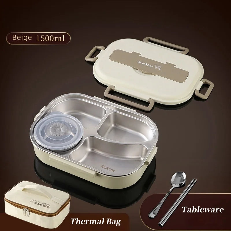 Stainless Steel Insulated Lunch Box - 1000ml, 1500ml & 2000ml Sizes