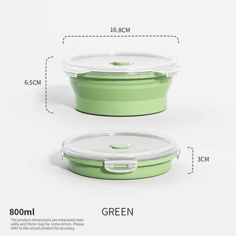 Collapsible Silicone Food Storage Containers - Leakproof Lunch Bowls for Meal Prep