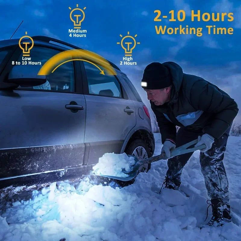 LED Beanie Hat - Rechargeable Knitted Winter Hat for Outdoor Activities