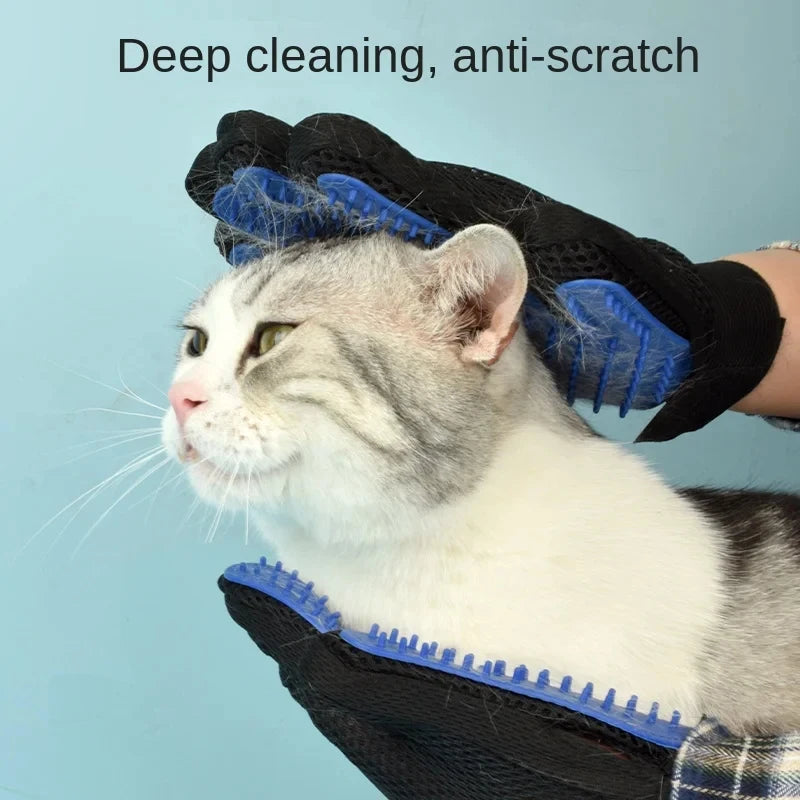 Pet Grooming Glove - Silicone Deshedding Brush and Massage Mitt for Dogs and Cats