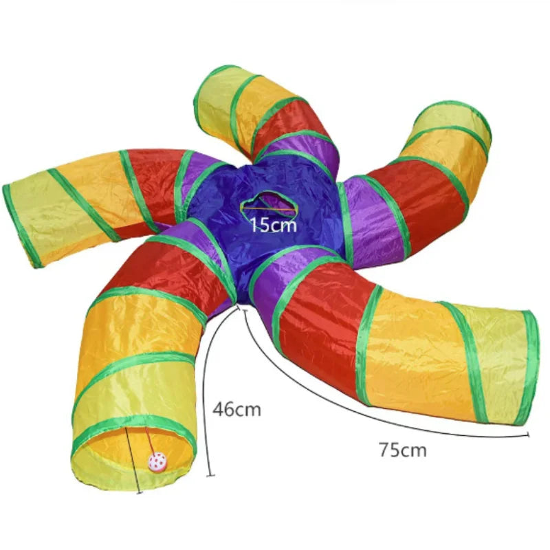 Foldable Cat Tunnel - Collapsible Pop-Up Play Tube for Kittens, Cats and Small Pets