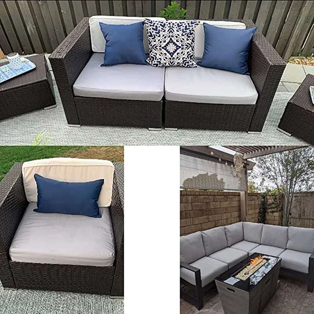 Patio Chair Cushion Covers - Water-Resistant Replacement Slipcovers in 10 Sizes