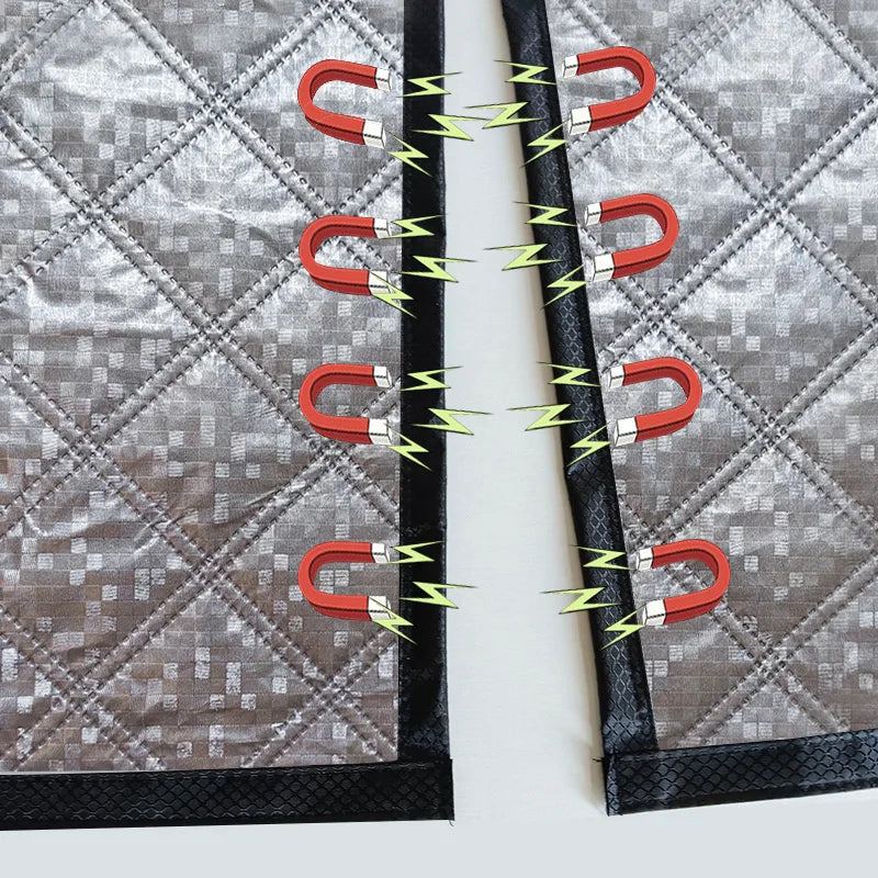 Magnetic Door Curtain - Thick Thermal Winter Screen in 14 Widths, 15 Heights