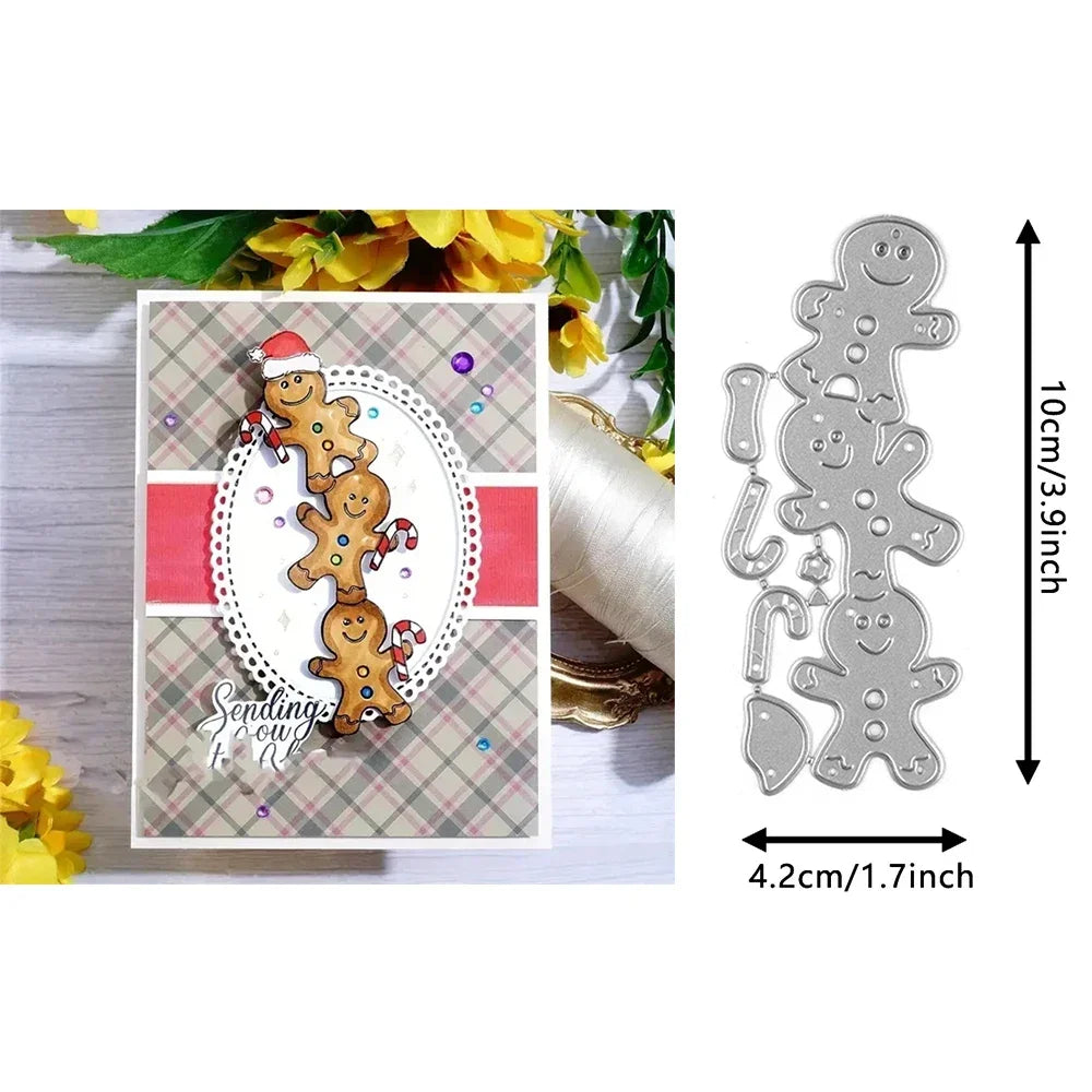 Metal Cutting Dies - Pinecone, Christmas Tree and Gingerbread Craft Shapes