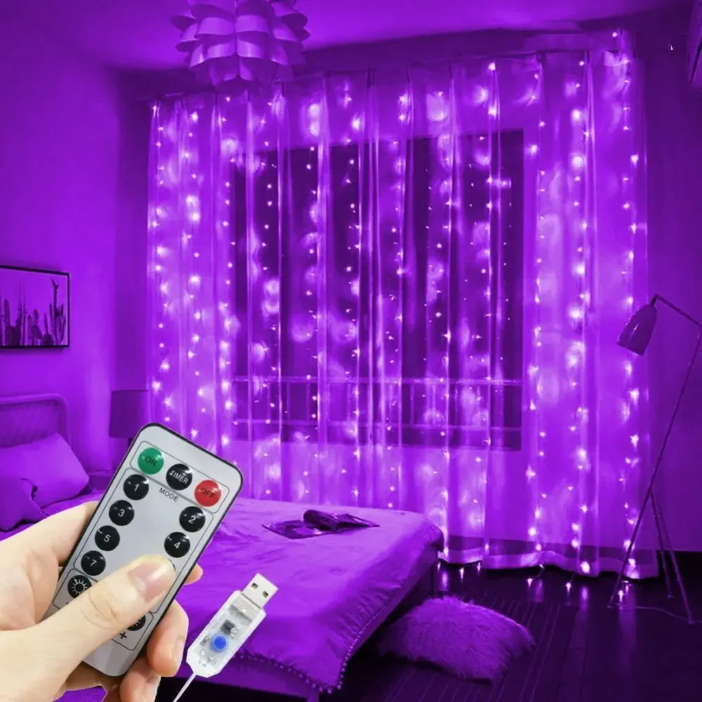 USB Fairy Garland Lights - LED Curtain up to 6x3m for Christmas Decor