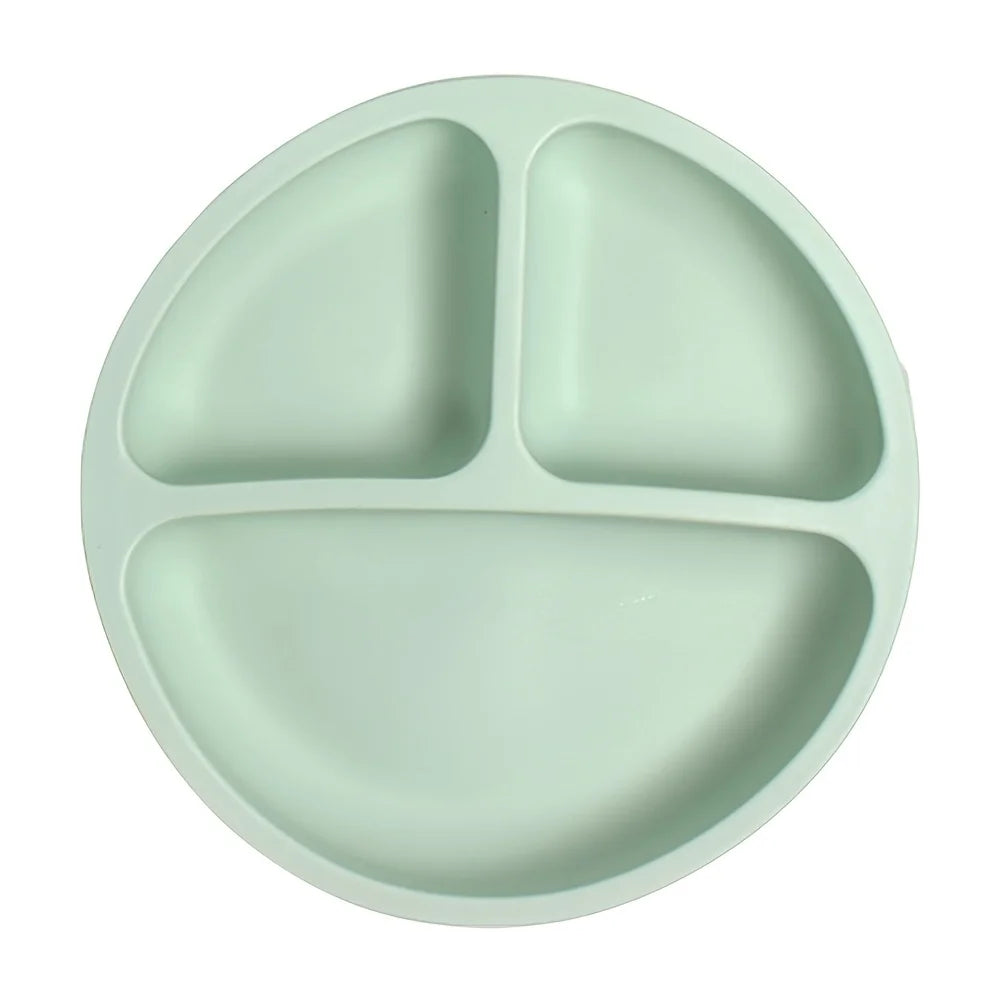 Silicone Suction Plate with Lid - Divided Baby Weaning Dinner Plate