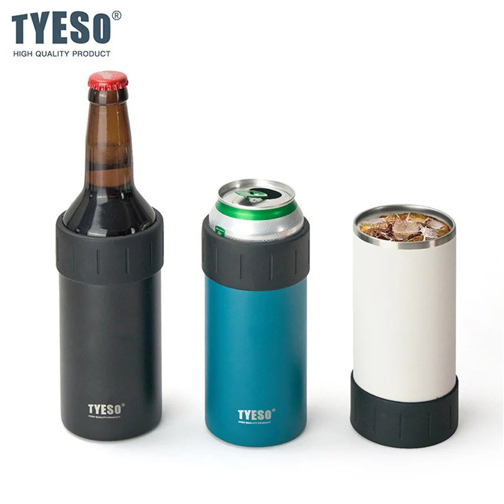 Insulated Can and Bottle Cooler - Stainless Steel Double Wall Drink Holder, 350ml and 520ml