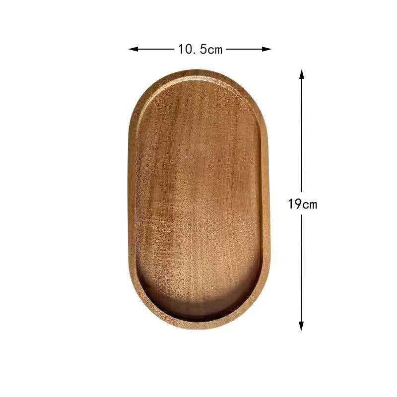 Acacia Wood Serving Platter - Wabi-Sabi Oval & Rectangular Wooden Tray