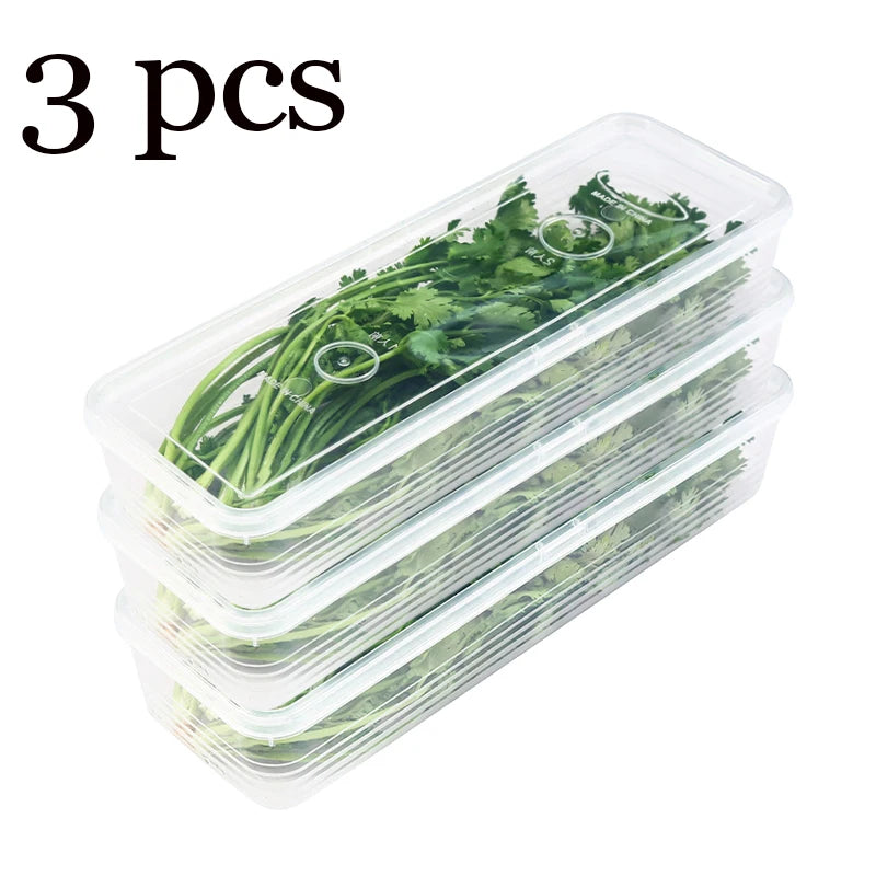 Refrigerator Organiser Boxes - Transparent Fridge Storage Bins, 1 to 4 Pack