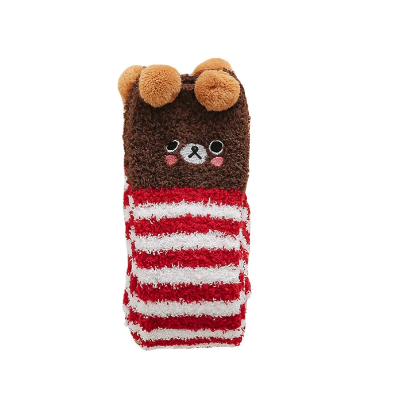Womens Thigh High Fuzzy Socks - Cozy Soft Warm Pair in EU 34-39