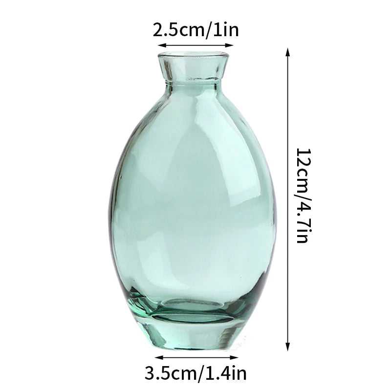 Retro Glass Vase - Thick Glass Bud Vase for Hydroponics and Table Decor