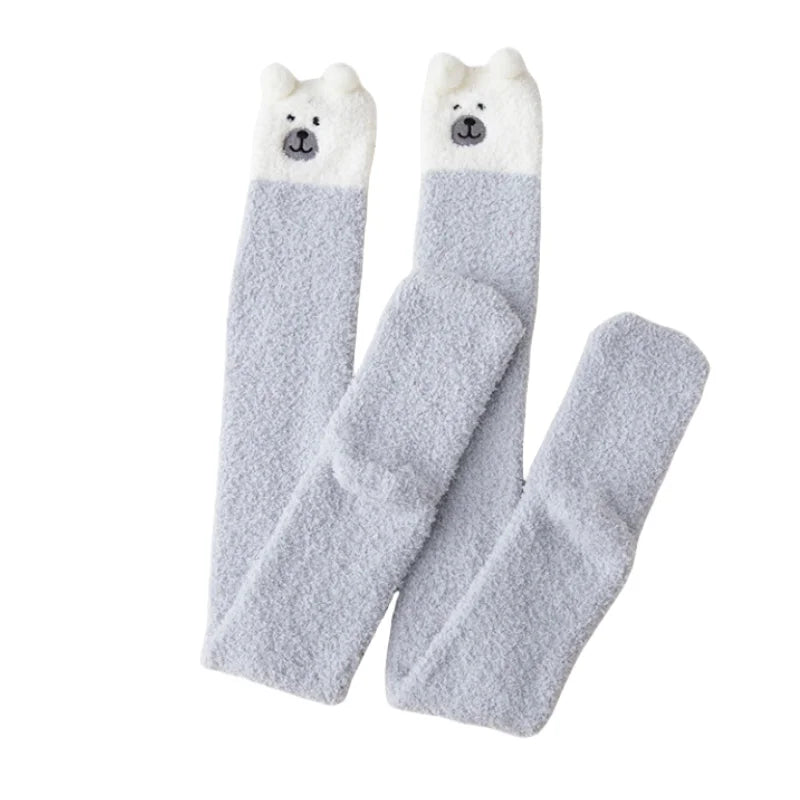 Womens Thigh High Fuzzy Socks - Cozy Soft Warm Pair in EU 34-39