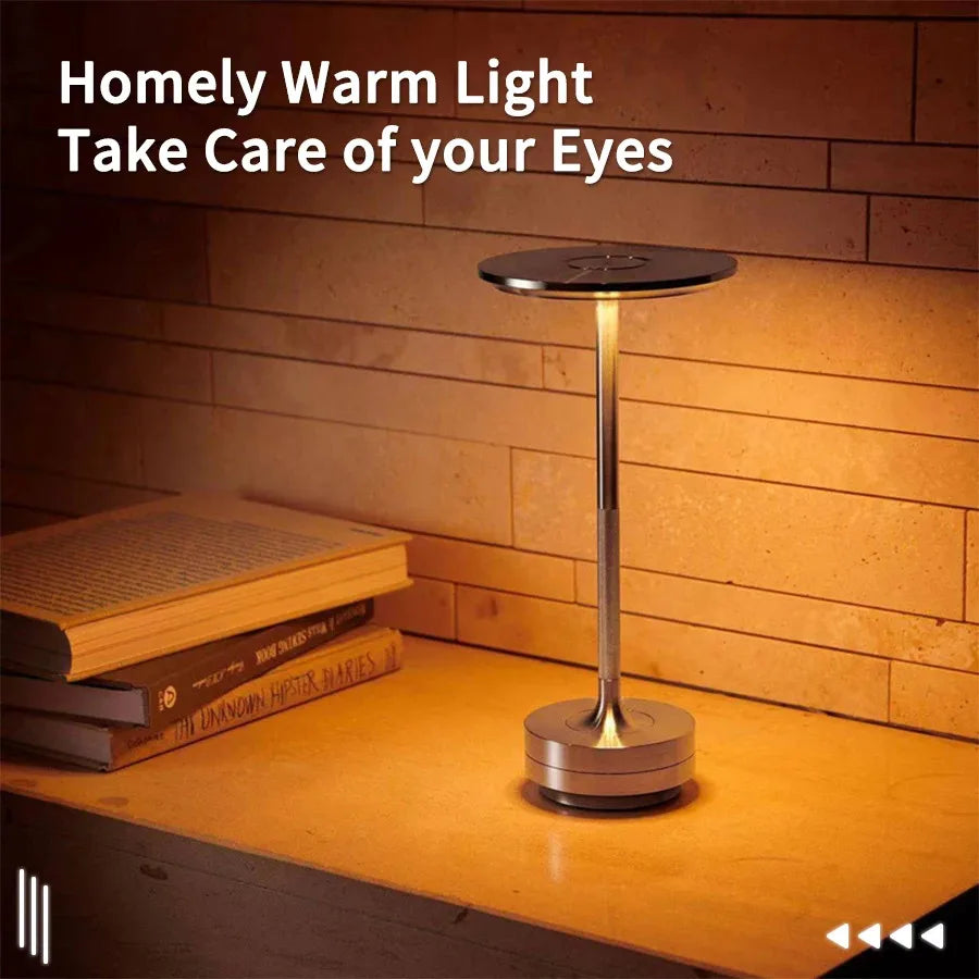 Wireless Table Lamp - USB Rechargeable Touch Candle Light for Bedroom