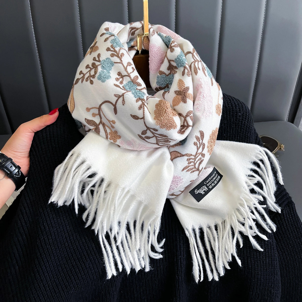 Cashmere Winter Scarf - Thick Pashmina Blanket Shawl Wrap in 4 Colours