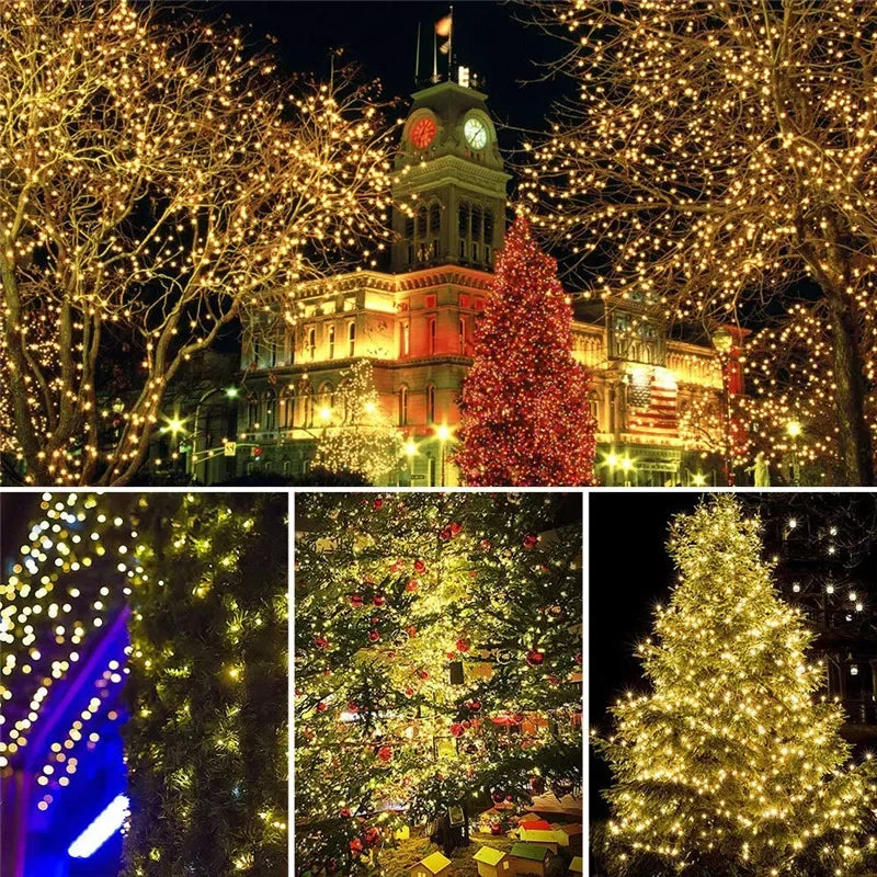 Solar Fairy String Lights - Waterproof 12m 100 LED Outdoor Garden Lights, 8 Modes