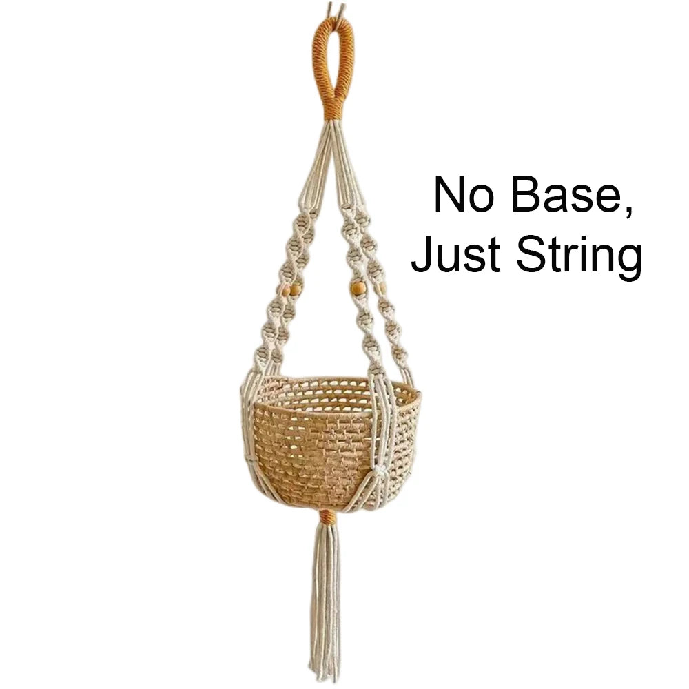 Macrame Plant Hanger - Woven Cotton Rope Planter Holder in 14 Boho Styles