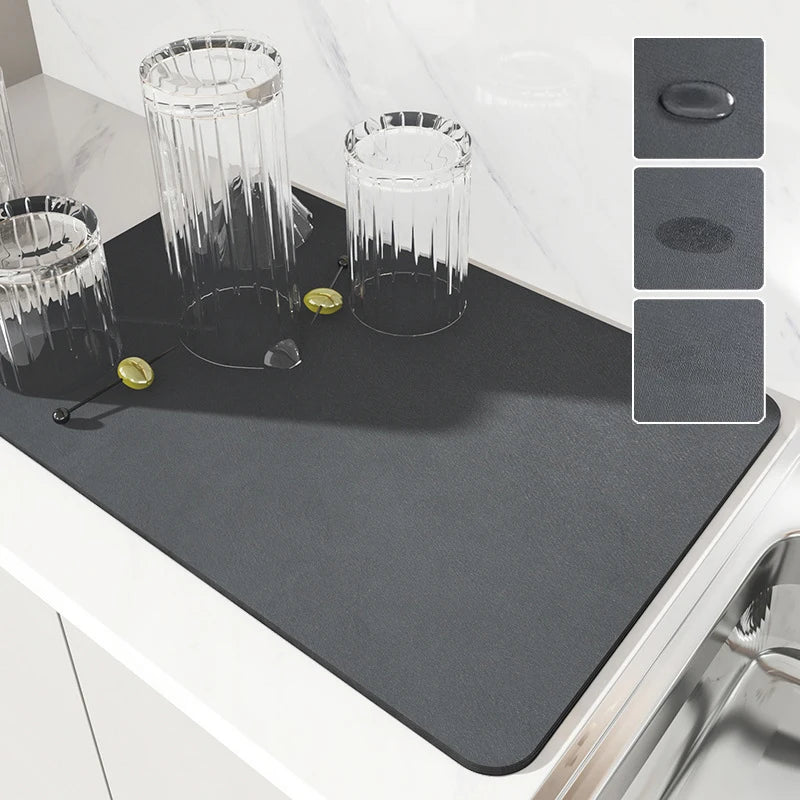 Kitchen Absorbent Mat - Super Absorbent Quick Dry Drying Pad in 4 Sizes