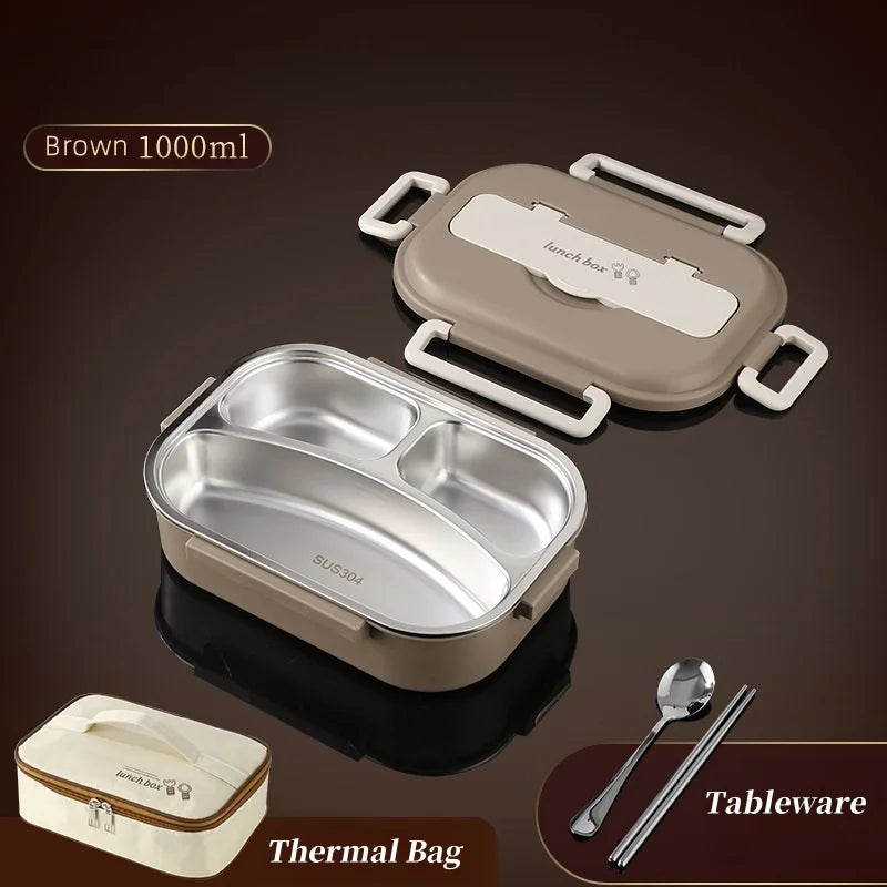Stainless Steel Insulated Lunch Box - 1000ml, 1500ml & 2000ml Sizes