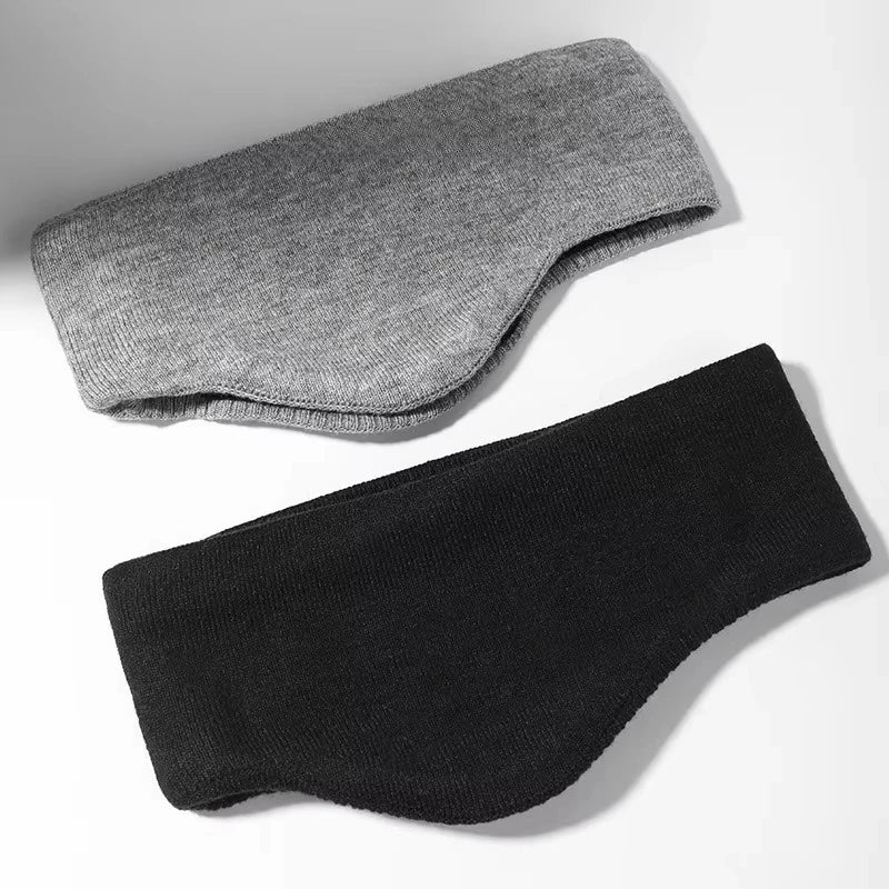 Mens Winter Ear Warmers - Padded Thickened Ear Muffs in Black and Grey