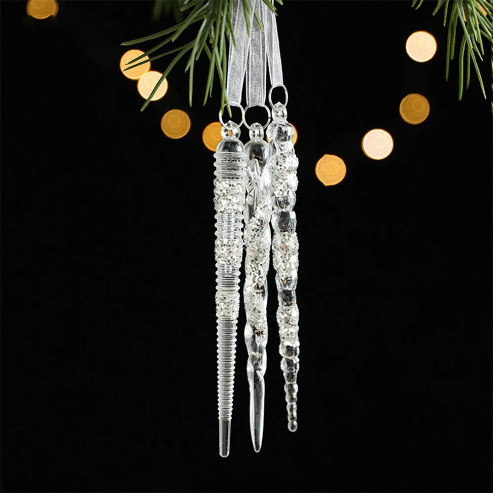 Christmas Hanging Decorations - Clear Acrylic Tree Ornaments in 10 Shapes