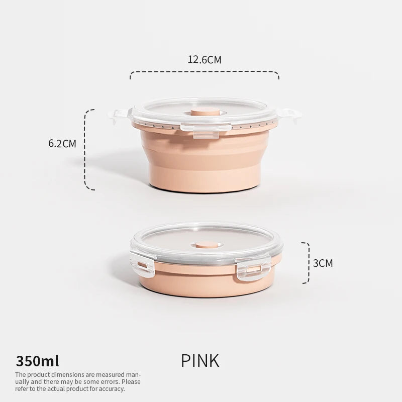 Collapsible Silicone Food Storage Containers - Leakproof Lunch Bowls for Meal Prep