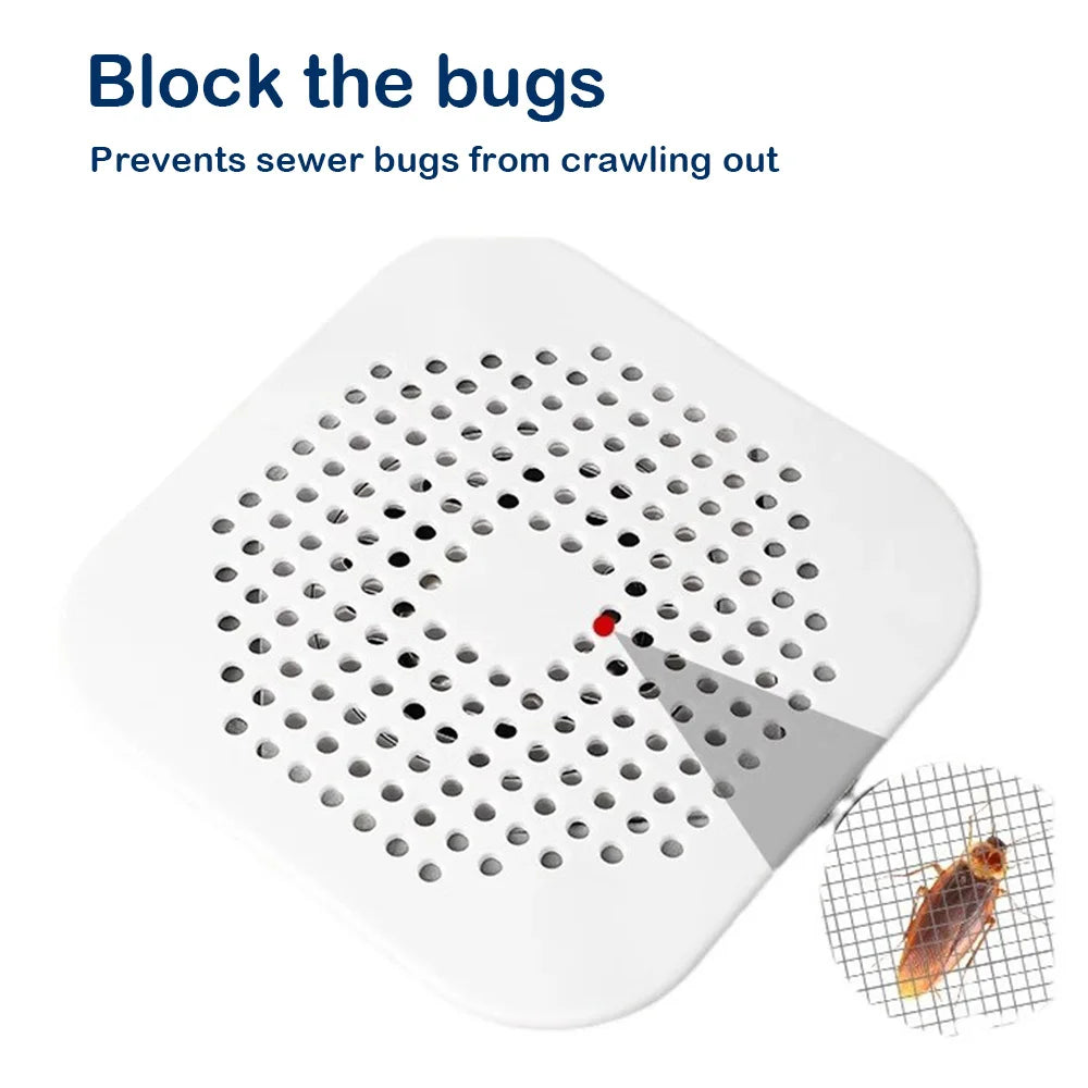 Silicone Shower Drain Hair Catcher - Flat Strainer Cover for Bath, Shower and Kitchen Sink