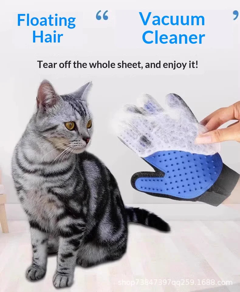 Pet Grooming Glove - Silicone Deshedding Brush and Massage Mitt for Dogs and Cats