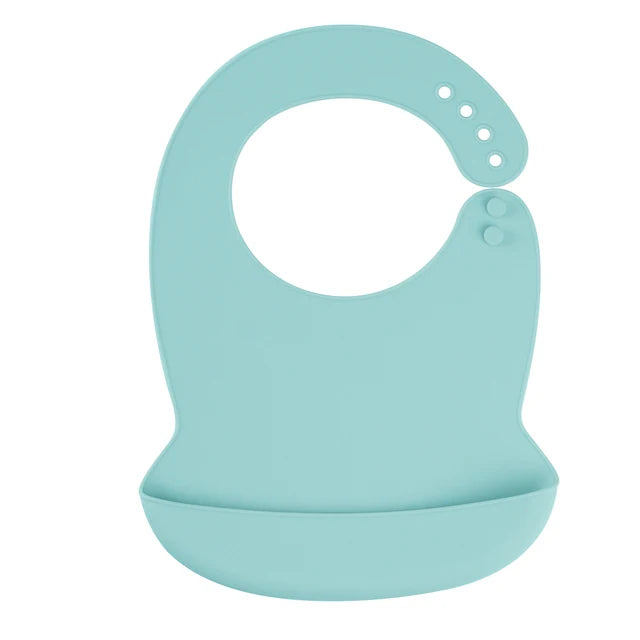 Silicone Baby Bib - Waterproof Feeding Apron with Crumb Catcher Pocket