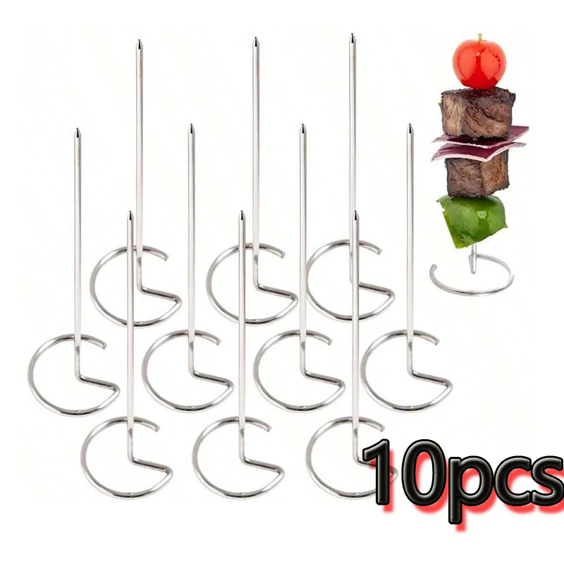 Stainless Steel Kabob Skewers - Reusable BBQ Kebab Sticks, 10/20/30 Pack