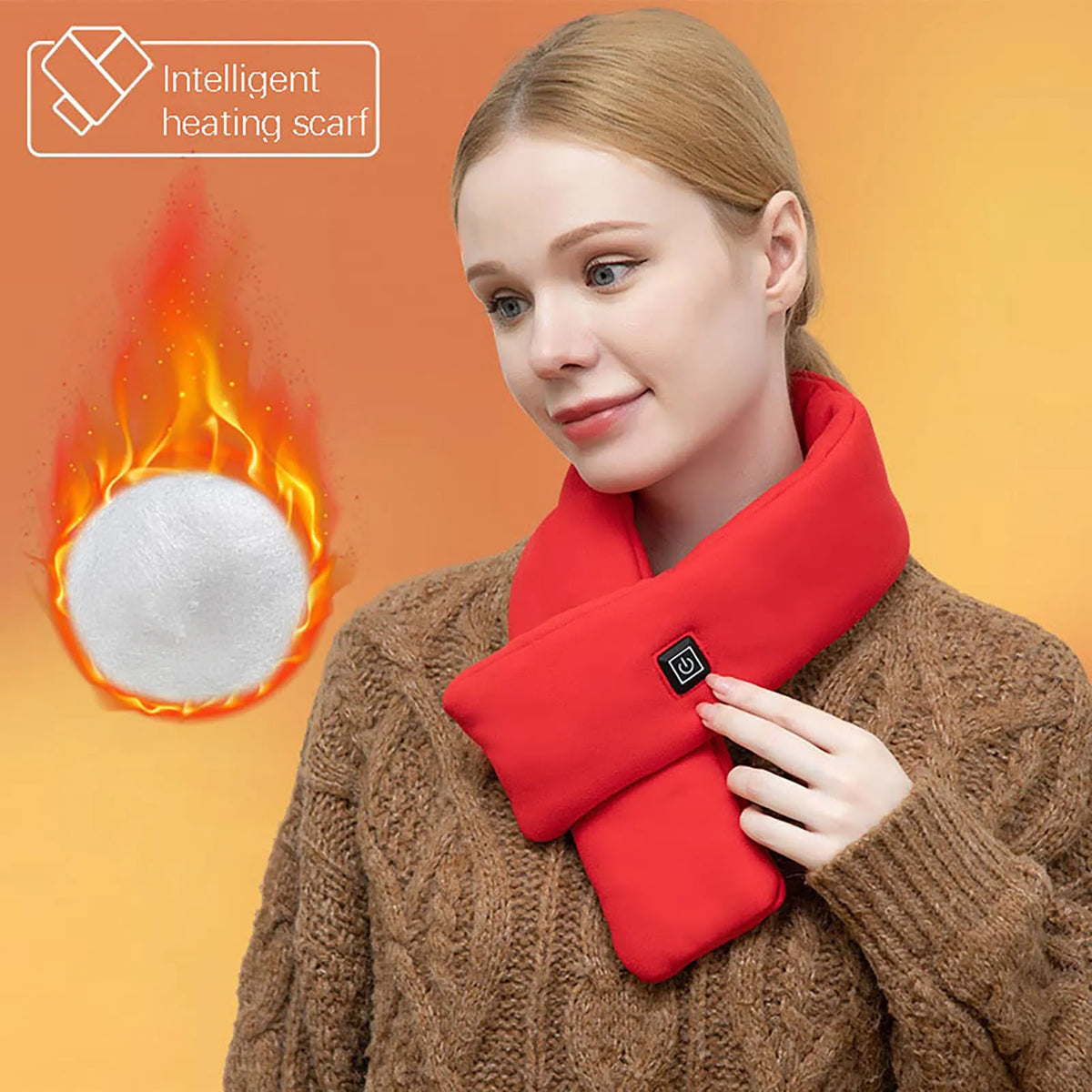 Electric Heated Neck Scarf - Soft Warming Neck Wrap in Nine Colours
