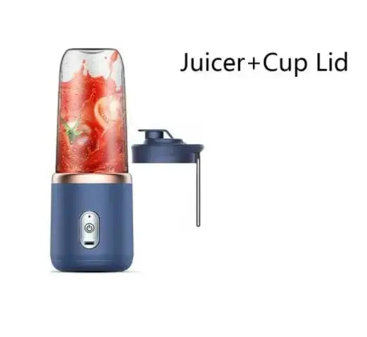 Portable Blender 400ml - USB Rechargeable Personal Juicer and Smoothie Cup with 6 Blades