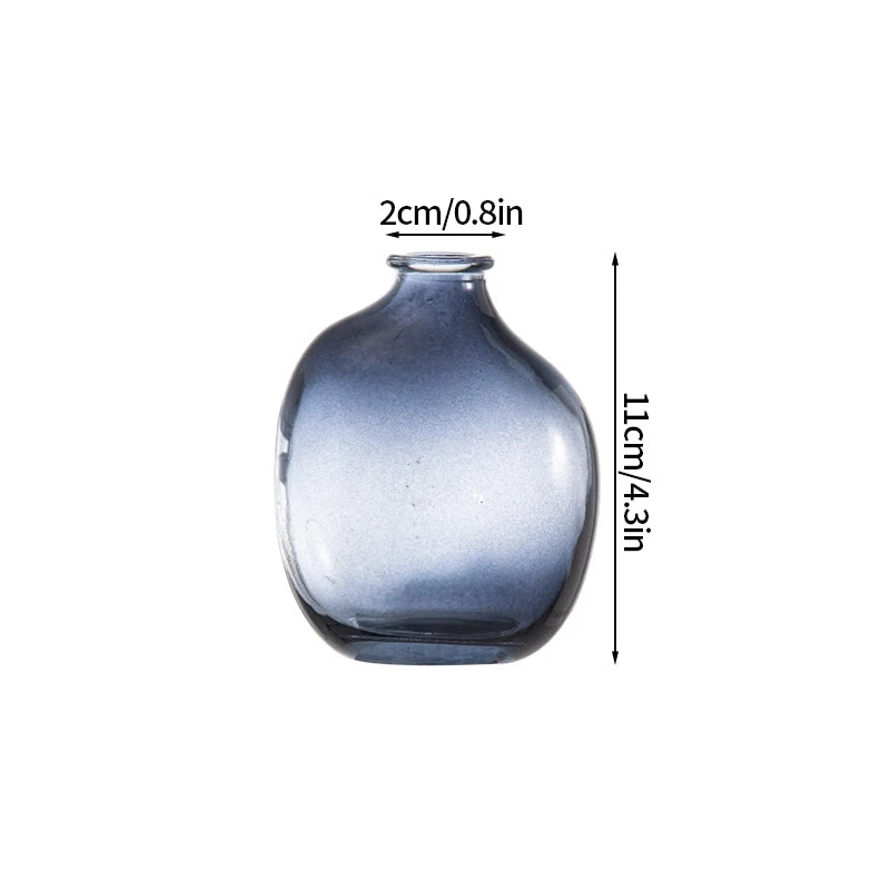 Retro Glass Vase - Thick Glass Bud Vase for Hydroponics and Table Decor